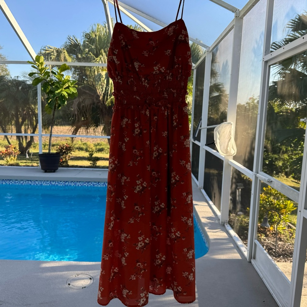 Floral Orange Summer Dress